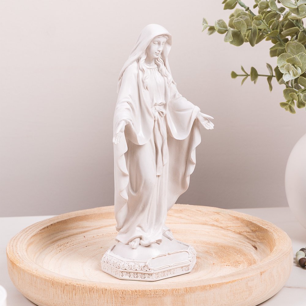 White Our Lady of Grace Statue - 8"