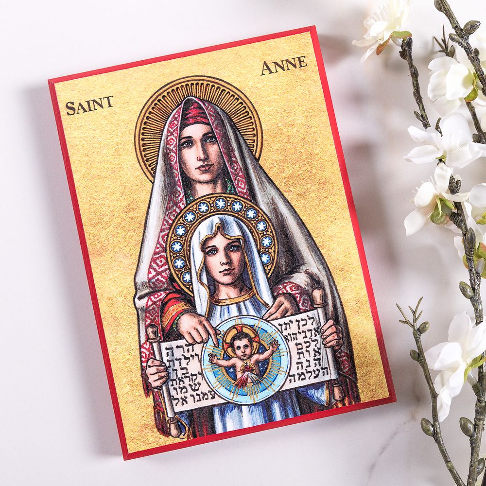 St. Anne Modern Icon Plaque - 5" x 7"