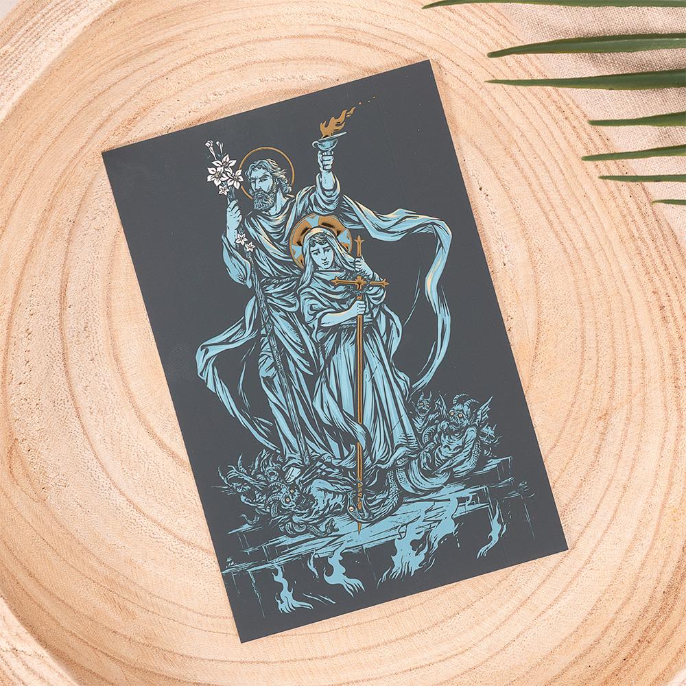 Return: A Guided Lent Journal for Prayer and Meditation, Sacred Heart Sticker & St. Joseph Prayer Card Gift Set