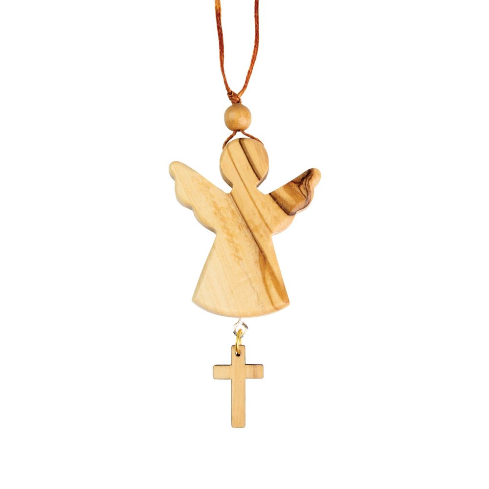Guardian Angel Olive Wood Home & Car Blessing - 4"