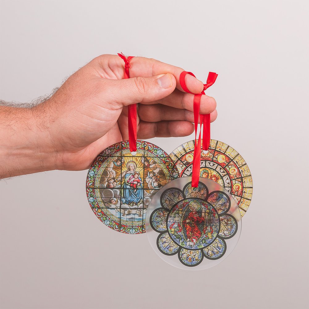 Famous Cathedrals Stained Glass Ornament Collection 3 - Set of 6
