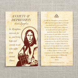 St. Dymphna Depression and Anxiety Prayer Card