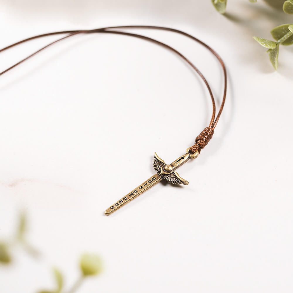 St. Michael Corded Sword Necklace