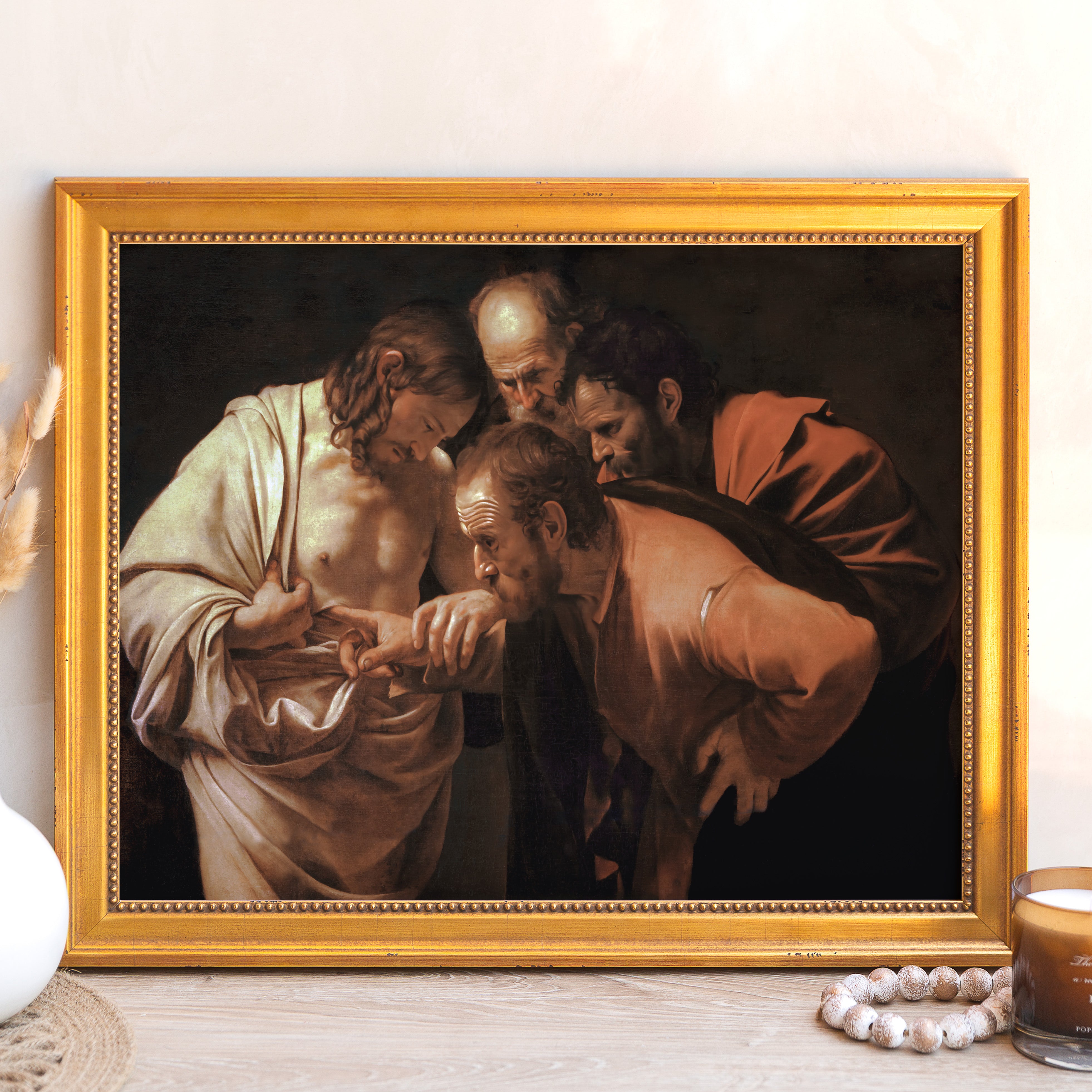 Incredulity of St. Thomas Framed Canvas - Sacred Signature Collection