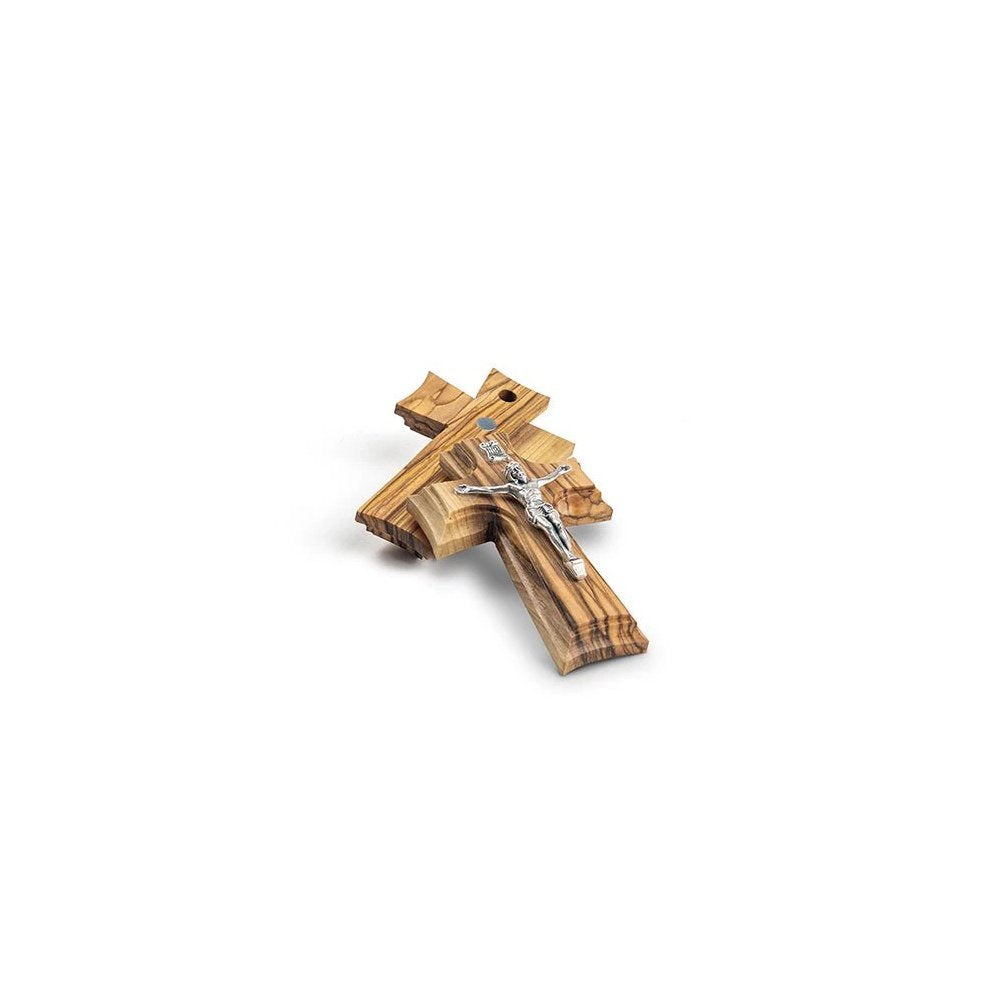 Petite Holy Land Olive Wood Crucifix with Magnet - 3"
