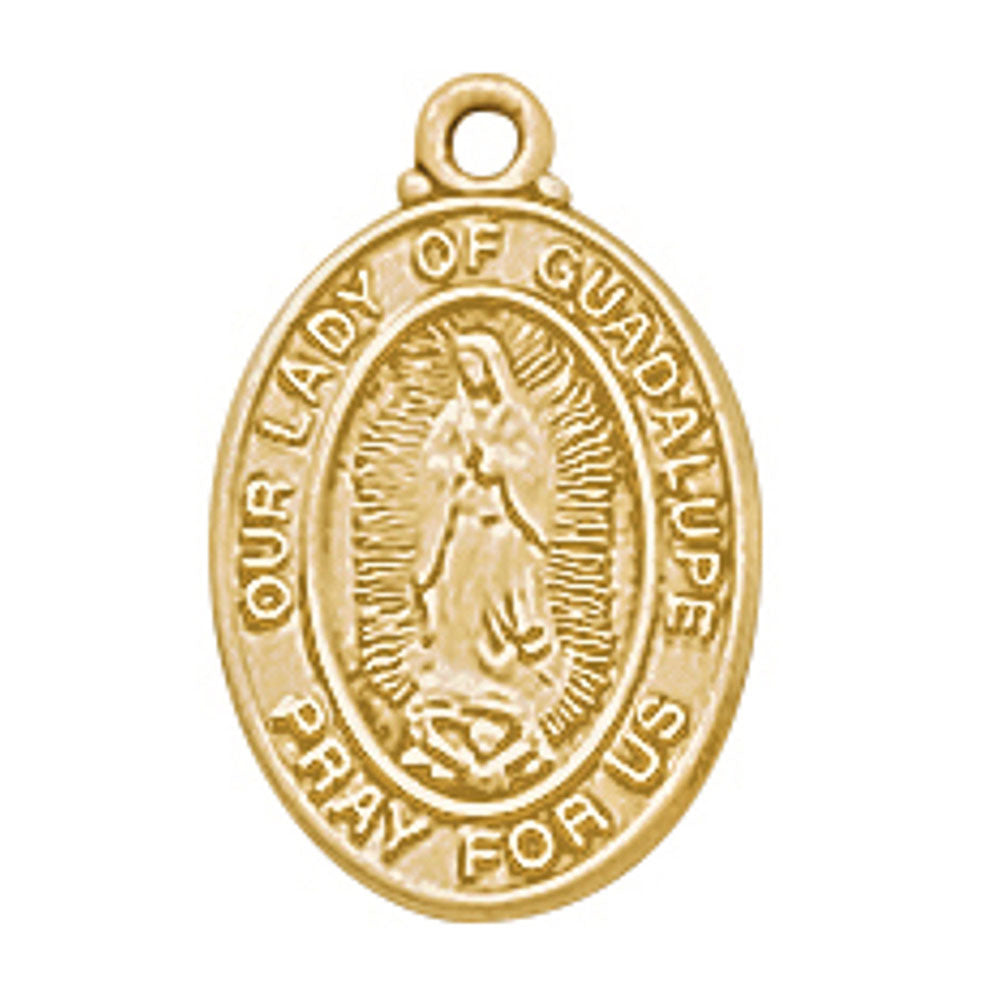 Petite Gold Over Sterling Silver Our Lady of Guadalupe Necklace - 18"