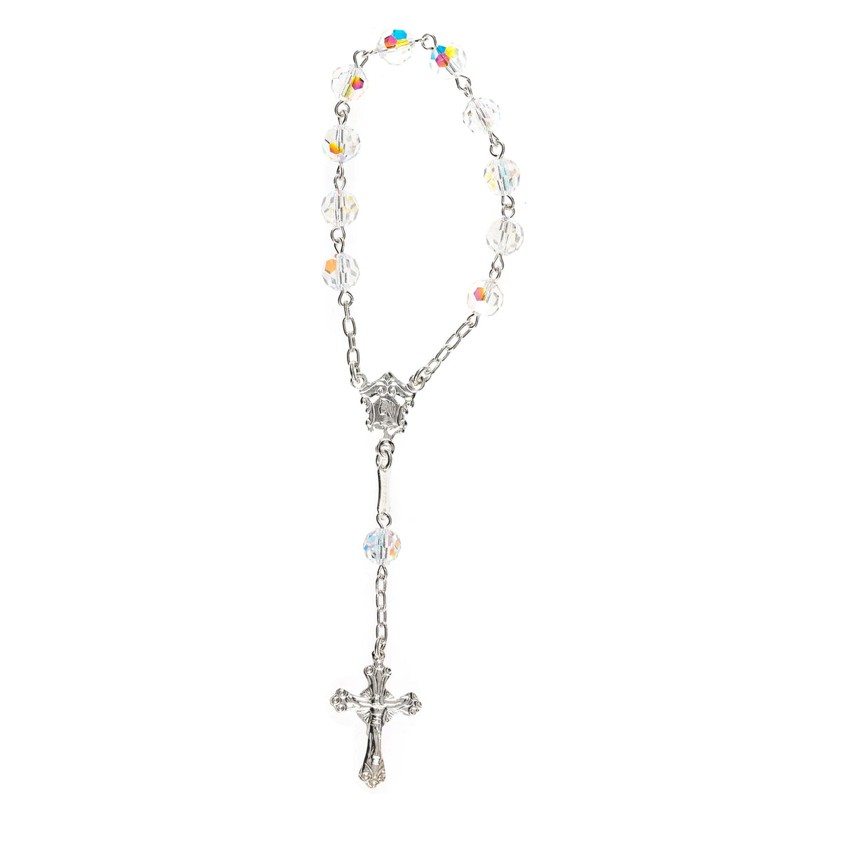 Clear Swarovski Crystal & Sterling Decade Rosary