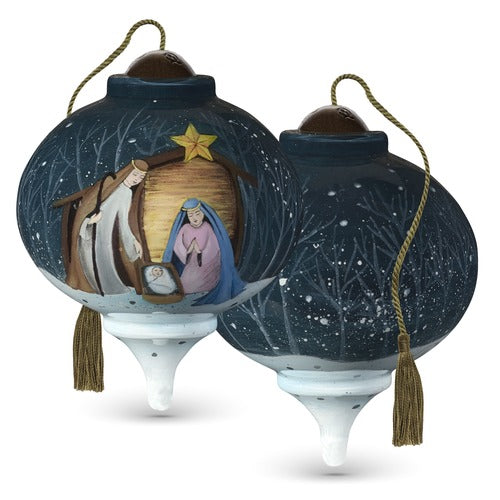 Come Let Us Adore Him Blown Glass Ornament