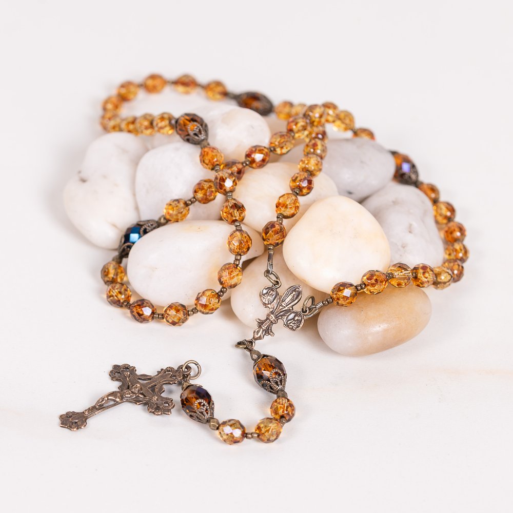 Our Lady of Prompt Succor Golden Crystal Rosary