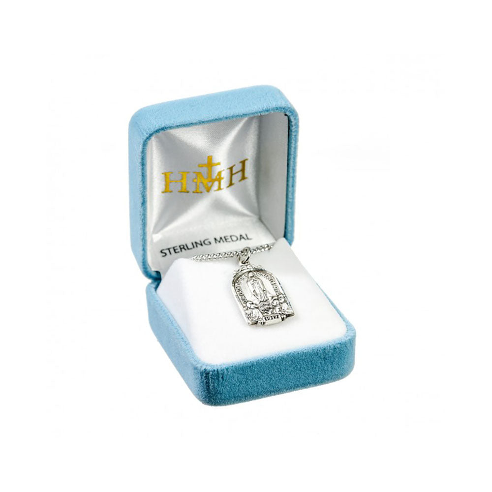 Sterling Silver Our Lady of Fatima Grotto Necklace