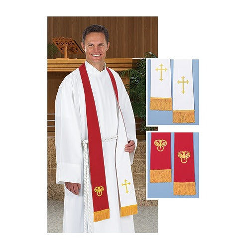 Reversible Red & White Stole