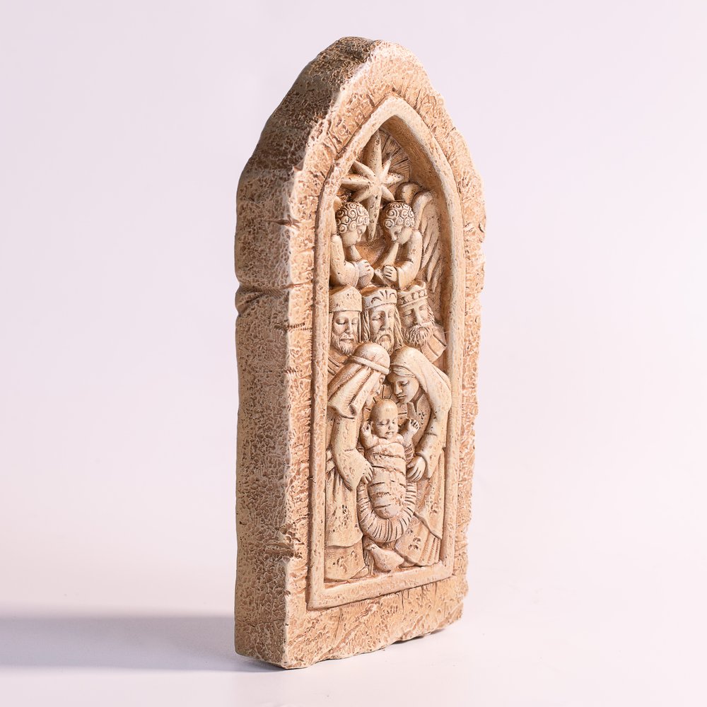 Nativity Carving Wall Plaque - 8.25"