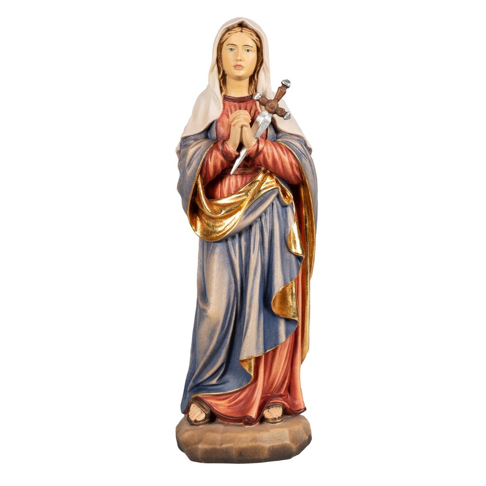 Our Lady of Sorrows Italian Wood Statue - 12"