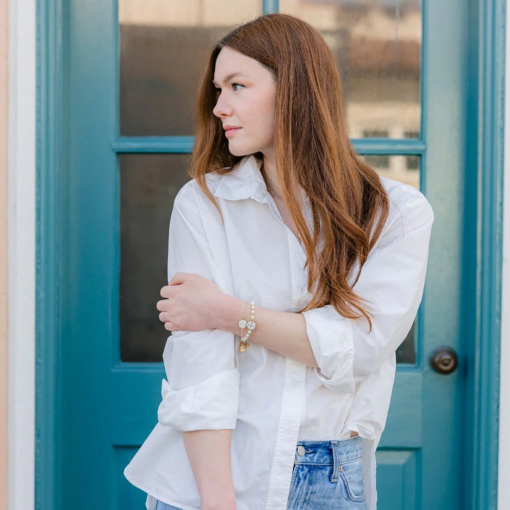 Daughter of the King Pearl St. Benedict Medal Bracelet