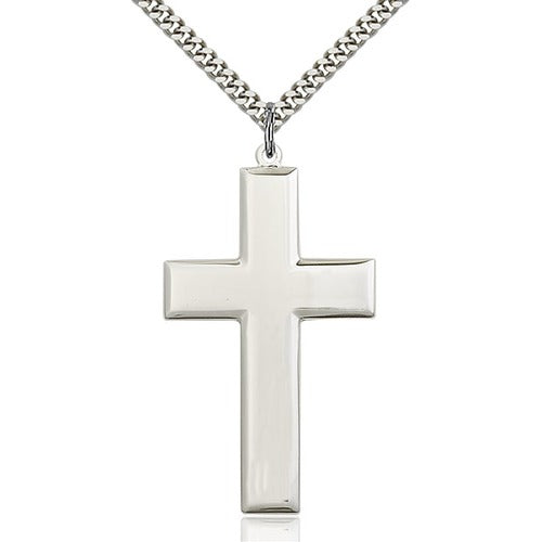 Sterling Silver Cross Pendant 1 7/8 X 1"
