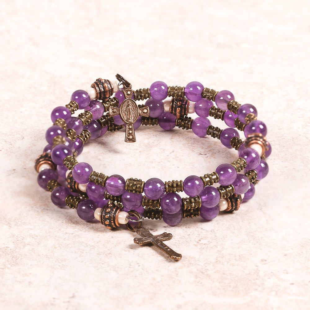 Amethyst Rosary Wrap Bracelet