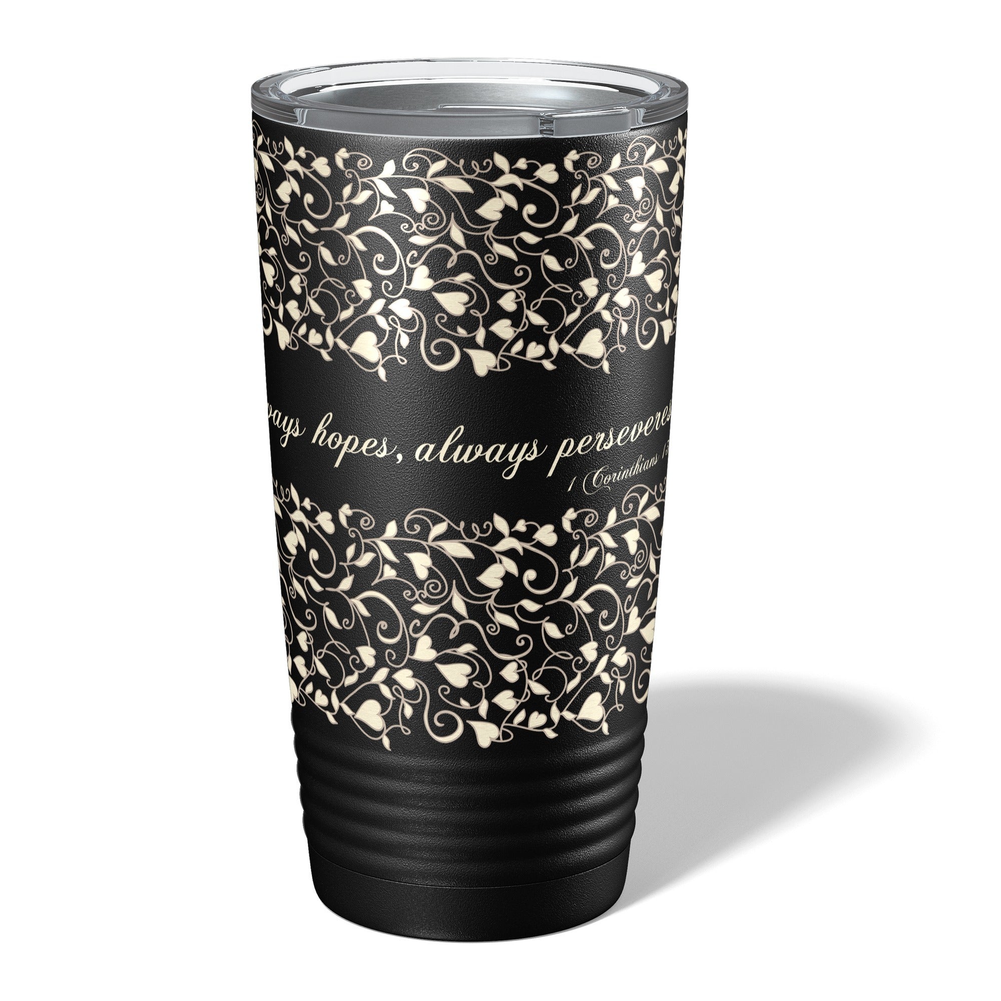 Love Always Protects Insulated Black 20oz Tumbler