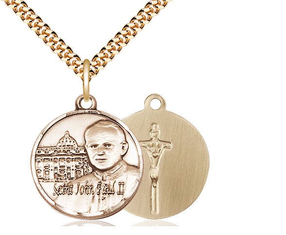 14kt Gold Filled Pope John Paul II Pendant / Vatican