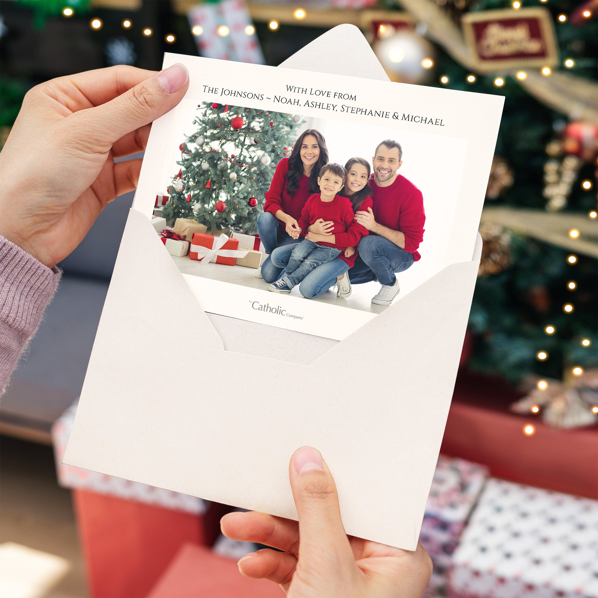 Personalized Adoration of the Shepherds Photo Christmas Cards