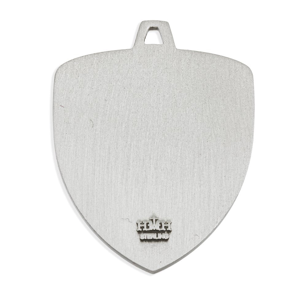Holy St. Michael Sterling Shield Medal Necklace