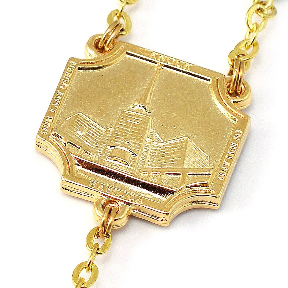 Our Lady of Knock Emerald & Gold Rosary