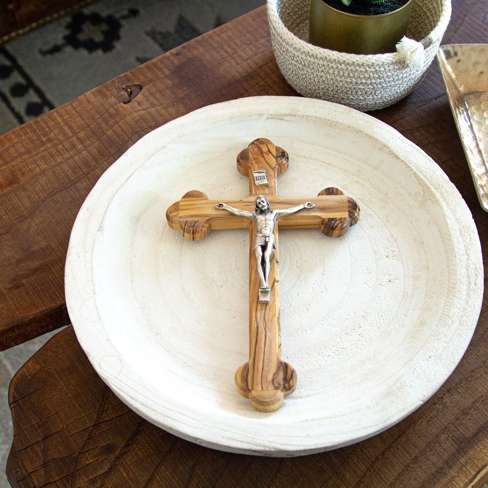 Bethlehem Olive Wood Orthodox Crucifix - 8"