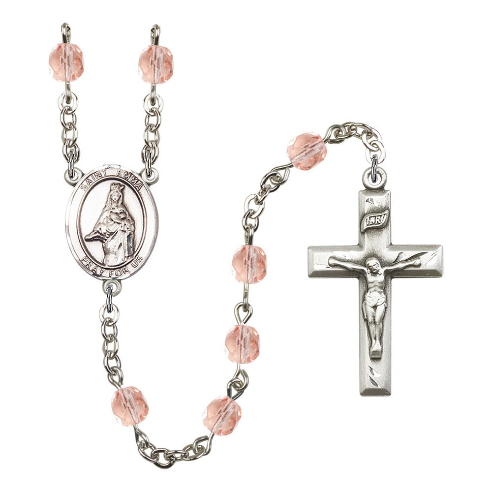 St. Emma Uffing Pink October Rosary 6mm