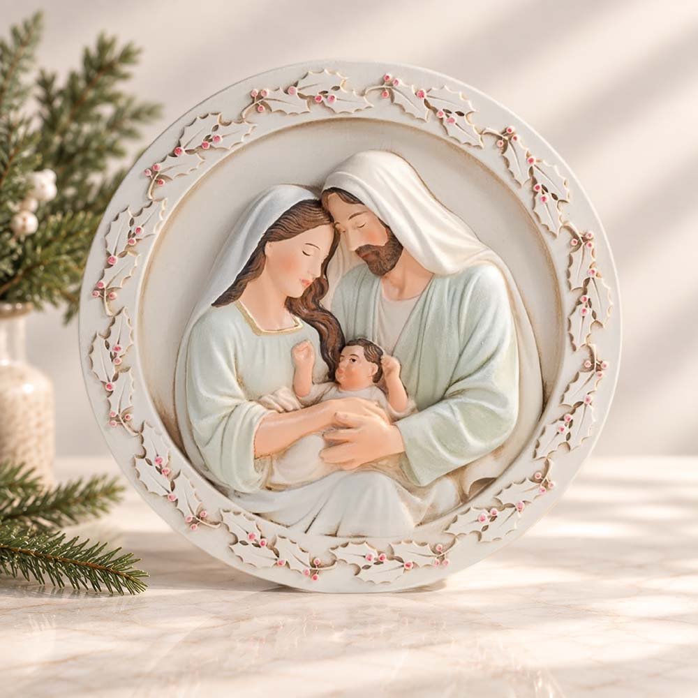 Holy Family Round Plaque - 7" (D)