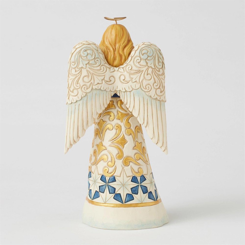 Jim Shore Blue & Gold Angel Figurine - 8.46"