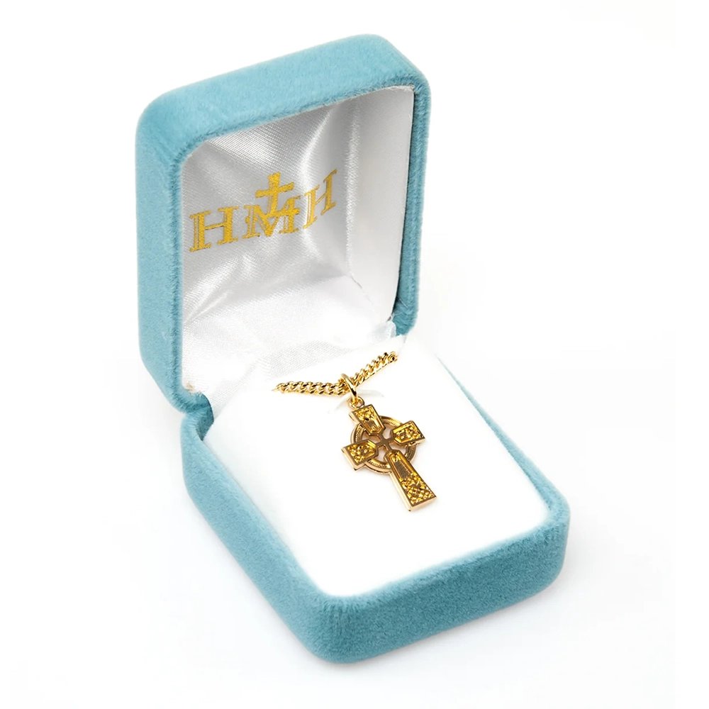 Gold Over Sterling Silver Cutout Celtic Cross Necklace