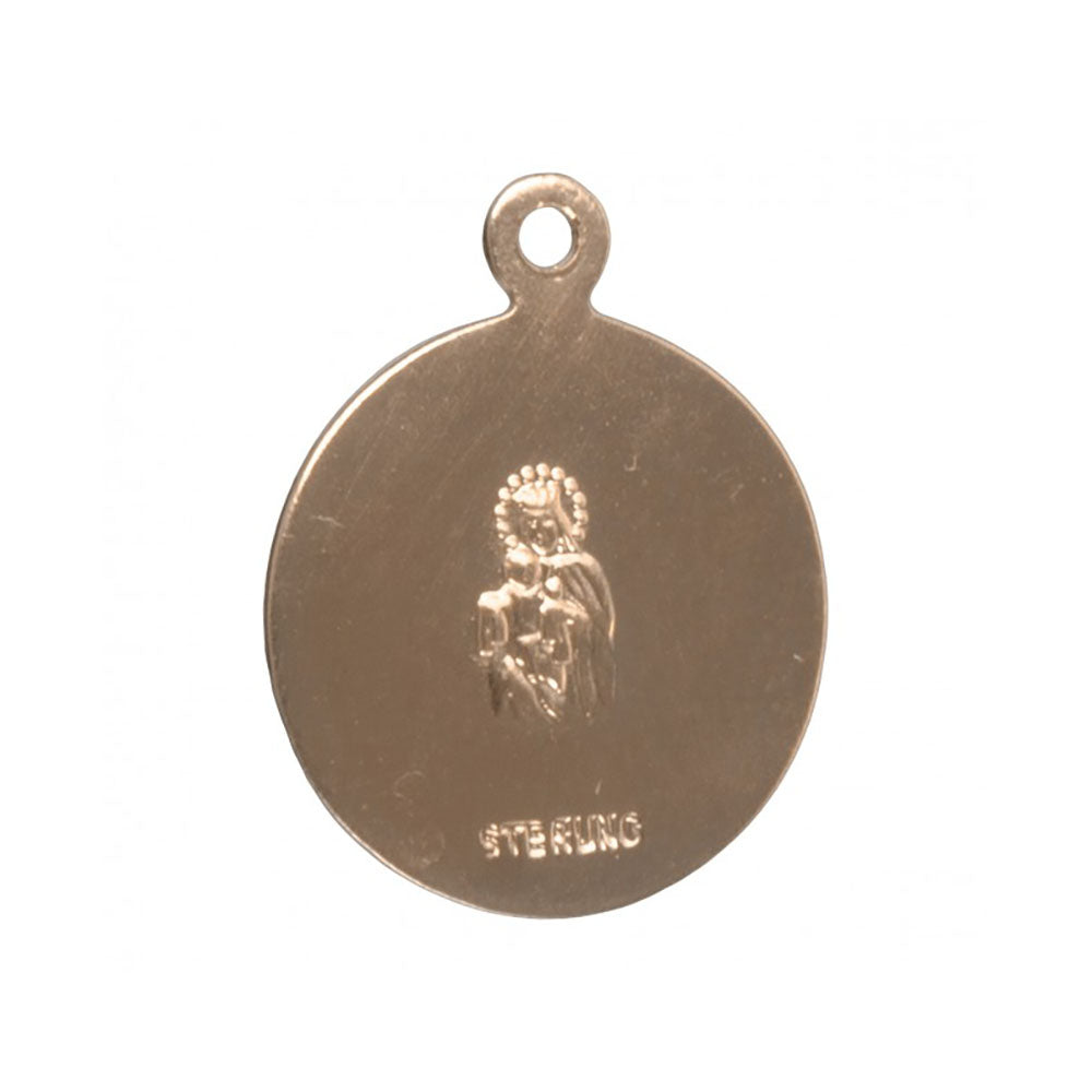 Petite Gold Round Sacred Heart Scapular Necklace