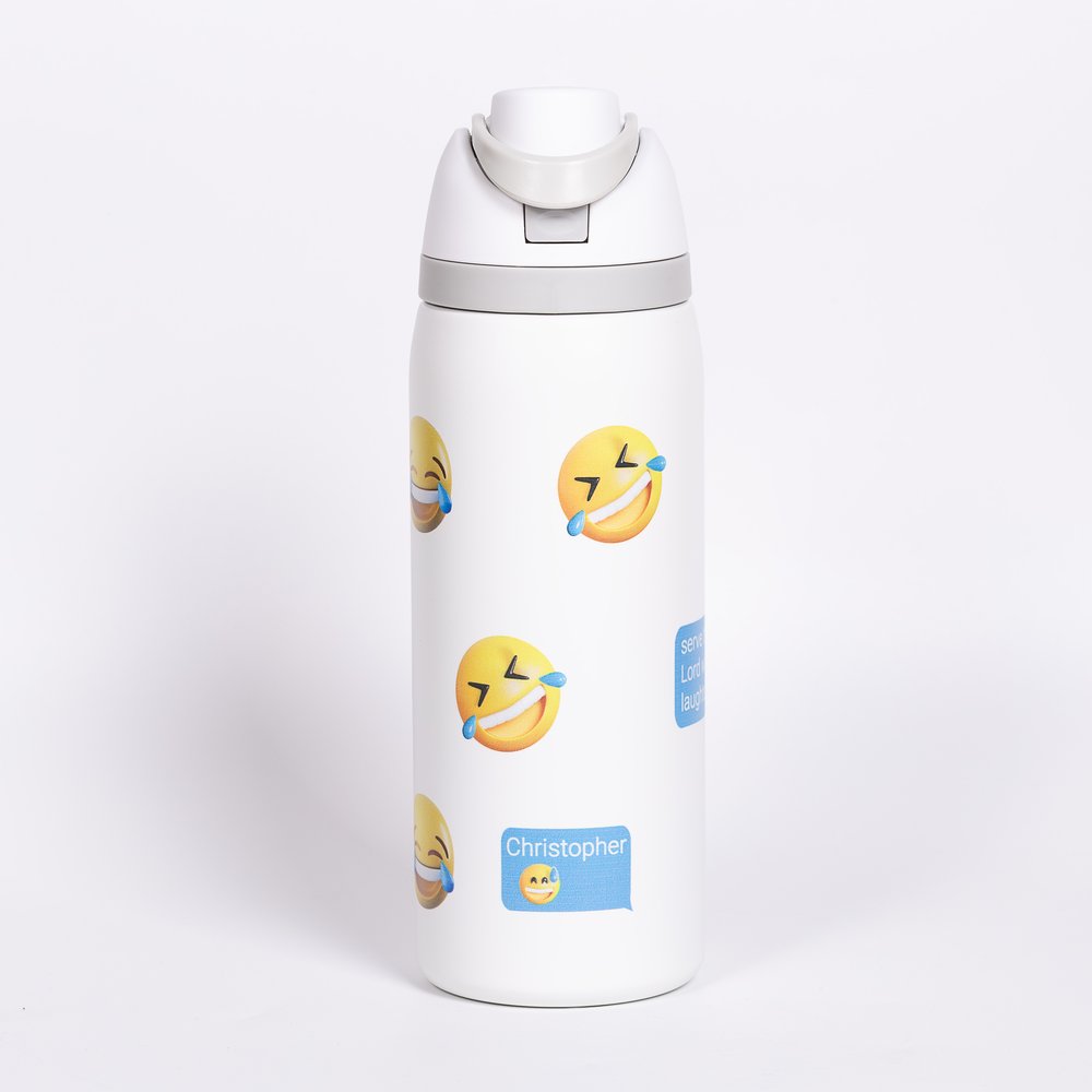 Personalized Padre Pio Laughter Emoji Water Bottle
