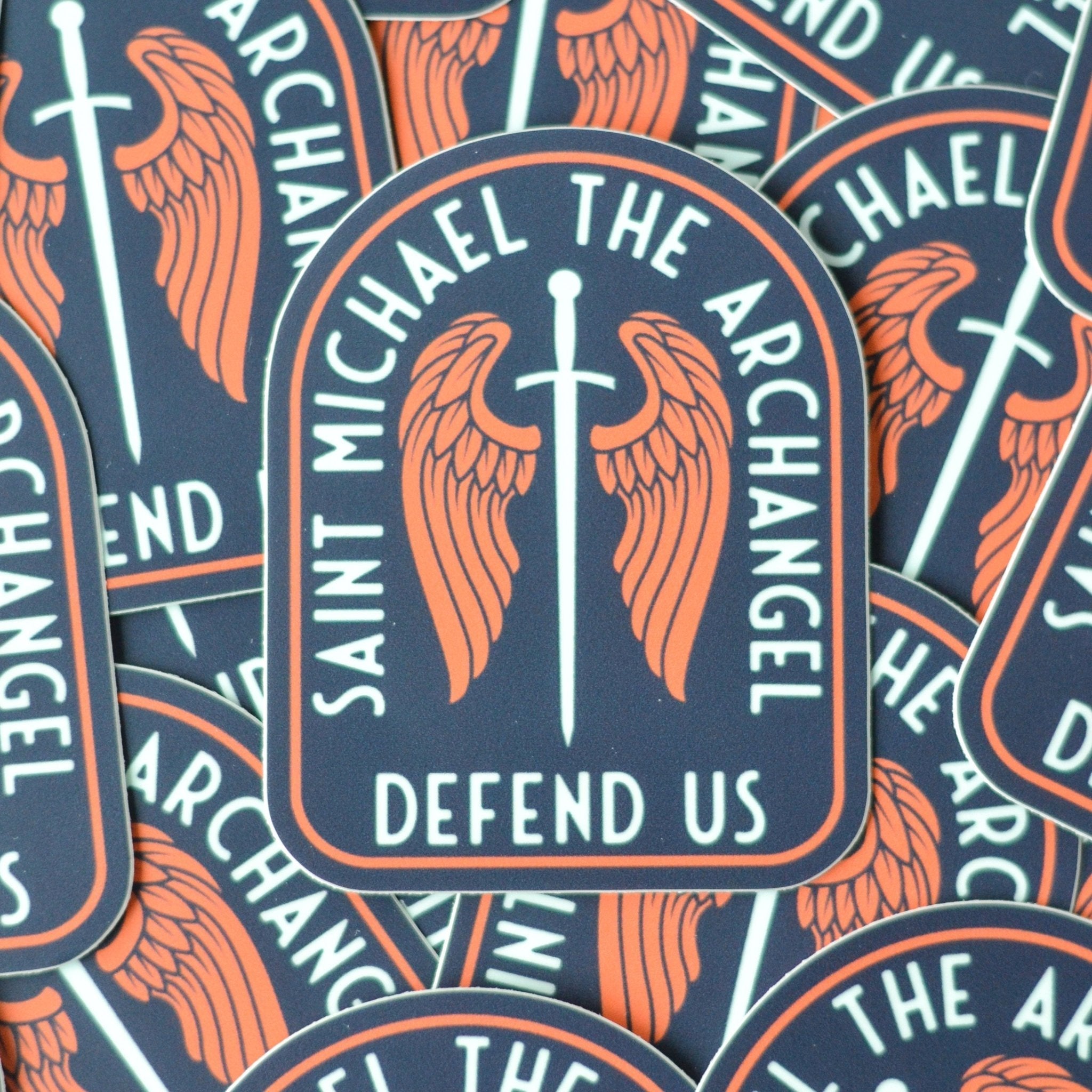 St. Michael Sword & Shield Vinyl Sticker