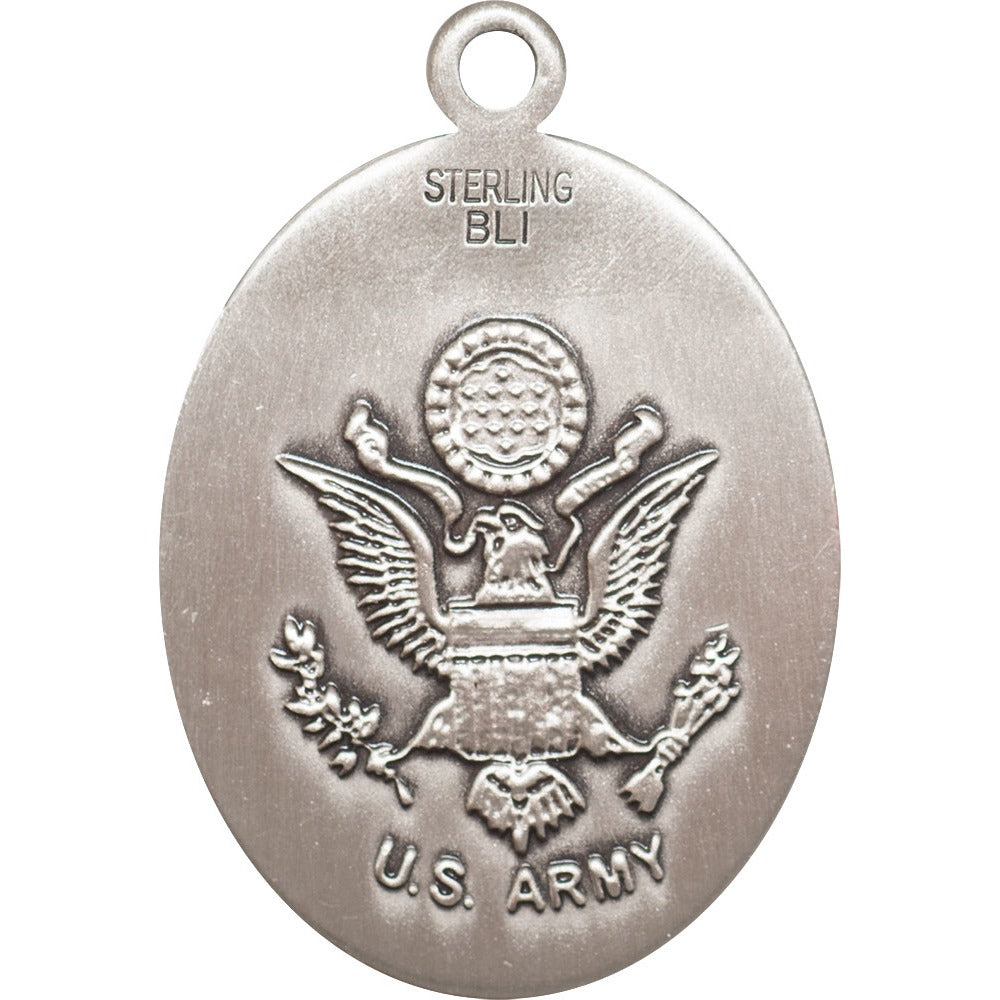 Sterling Silver St. George Pendant w/ US Army Insignia