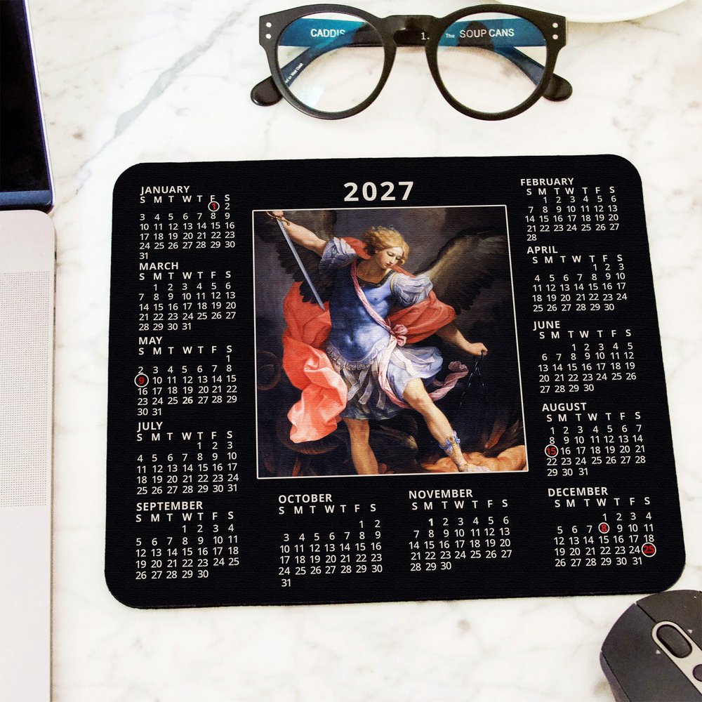 Saint Michael 2027 Calendar Mousepad