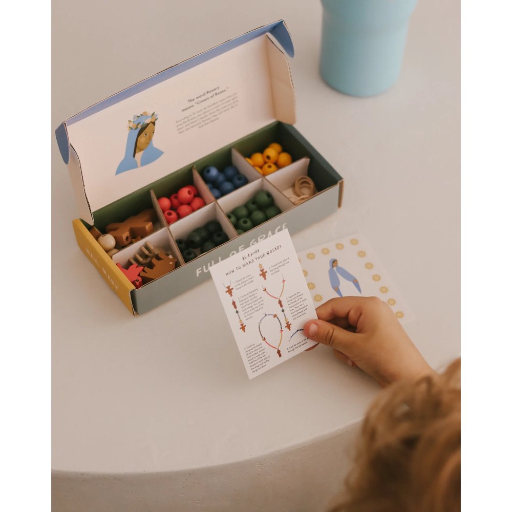 Be A Heart Mary's Prayer Garden DIY Wooden Rosary Kit for Kids