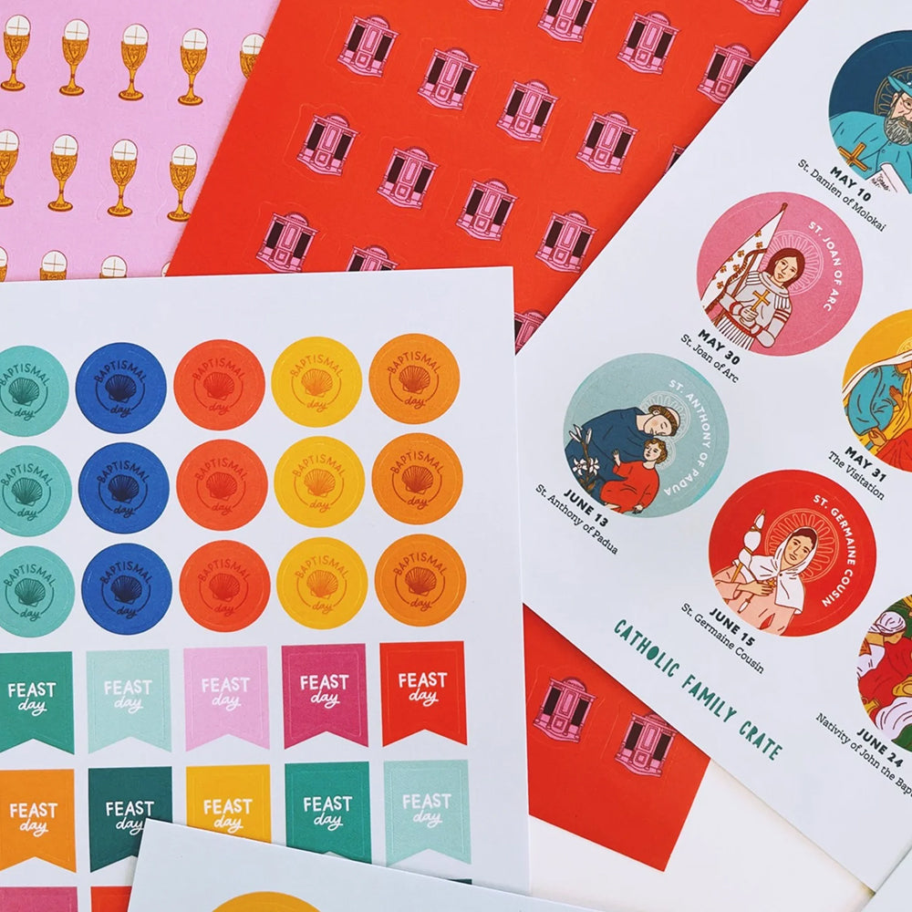 A Year of Catholic Stickers - 360+ Calendar Stickers