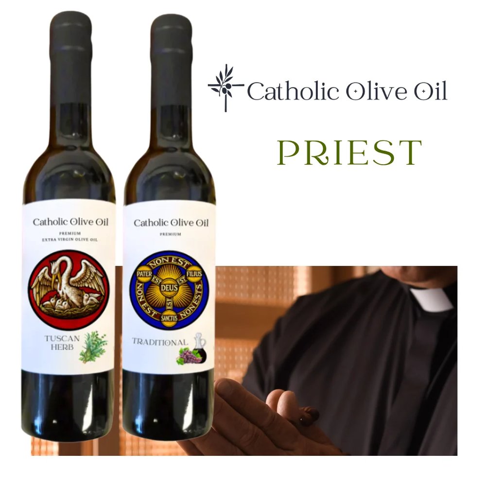 Priest Appreciation Catholic Olive Oil & Balsamic Vinegar Gift Set