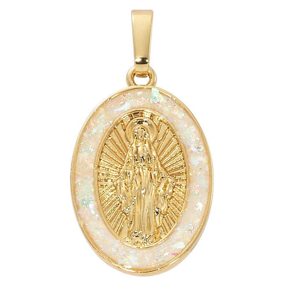 Gold Shimmer Miraculous Medal Necklace