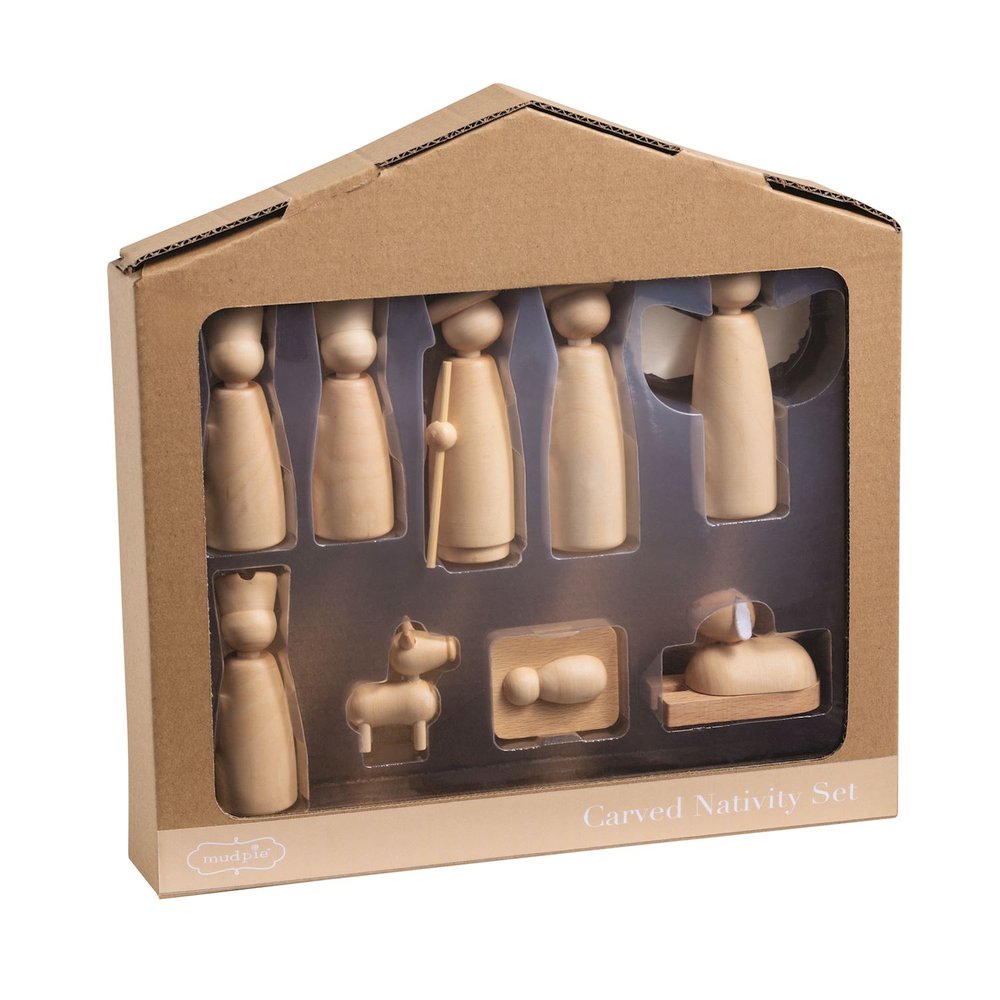 Simple Faith Wooden Nativity Set - 9 Pieces