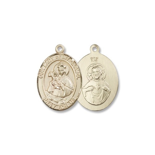 Our Lady of Mount Carmel Pendant with Chain, Bliss, Gold Filled