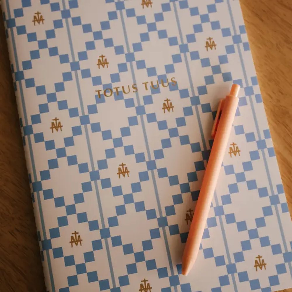 Blue Marian Cross Paper Notebook