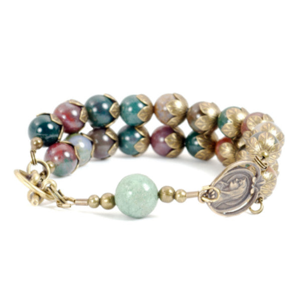 Jasper & Bronze Lourdes Bracelet
