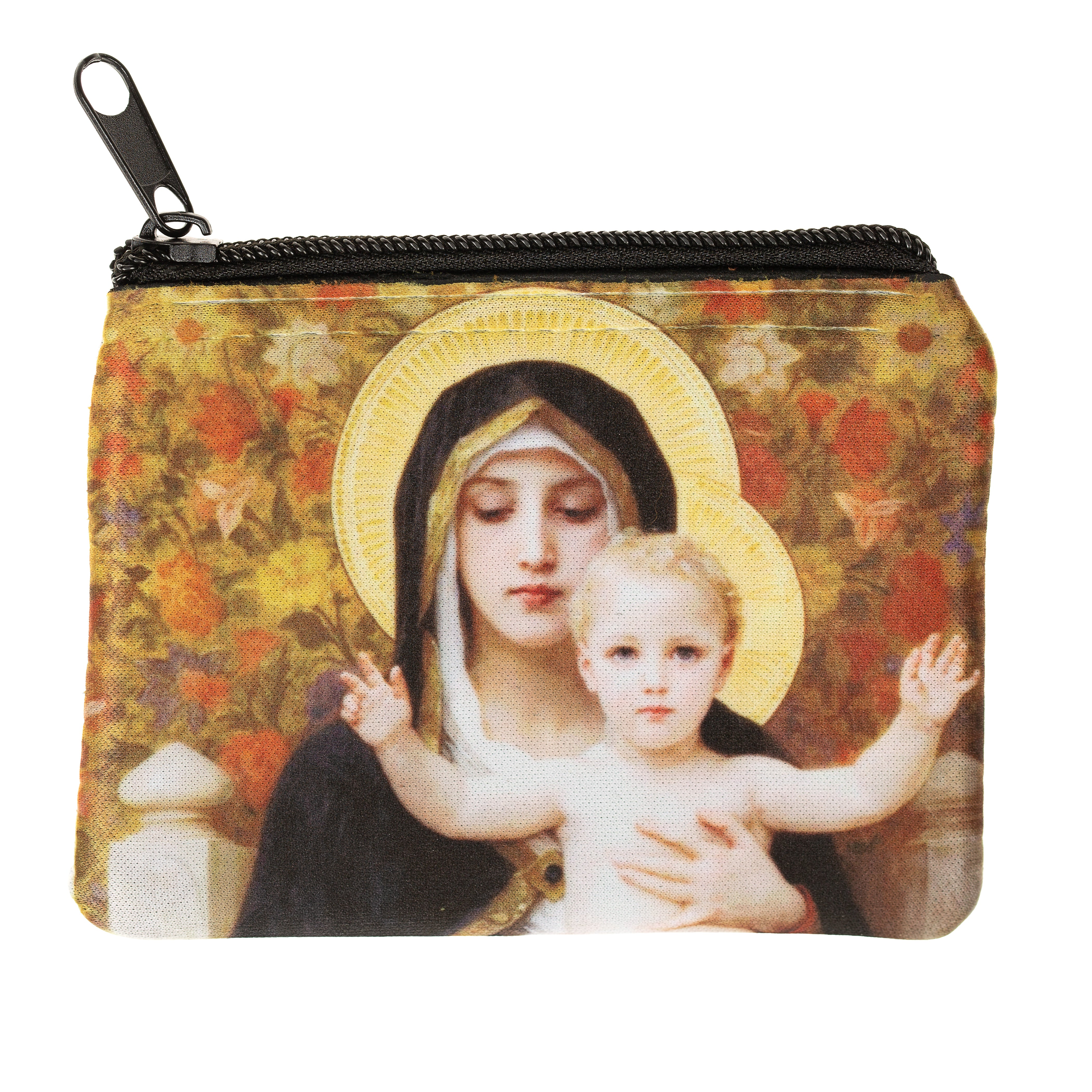 Personalized Madonna of the Lilies Rosary Pouch