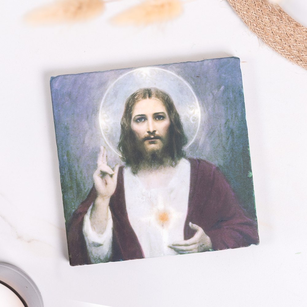 Chambers Sacred Heart Tumbled Stone Tile - 6" x 6"