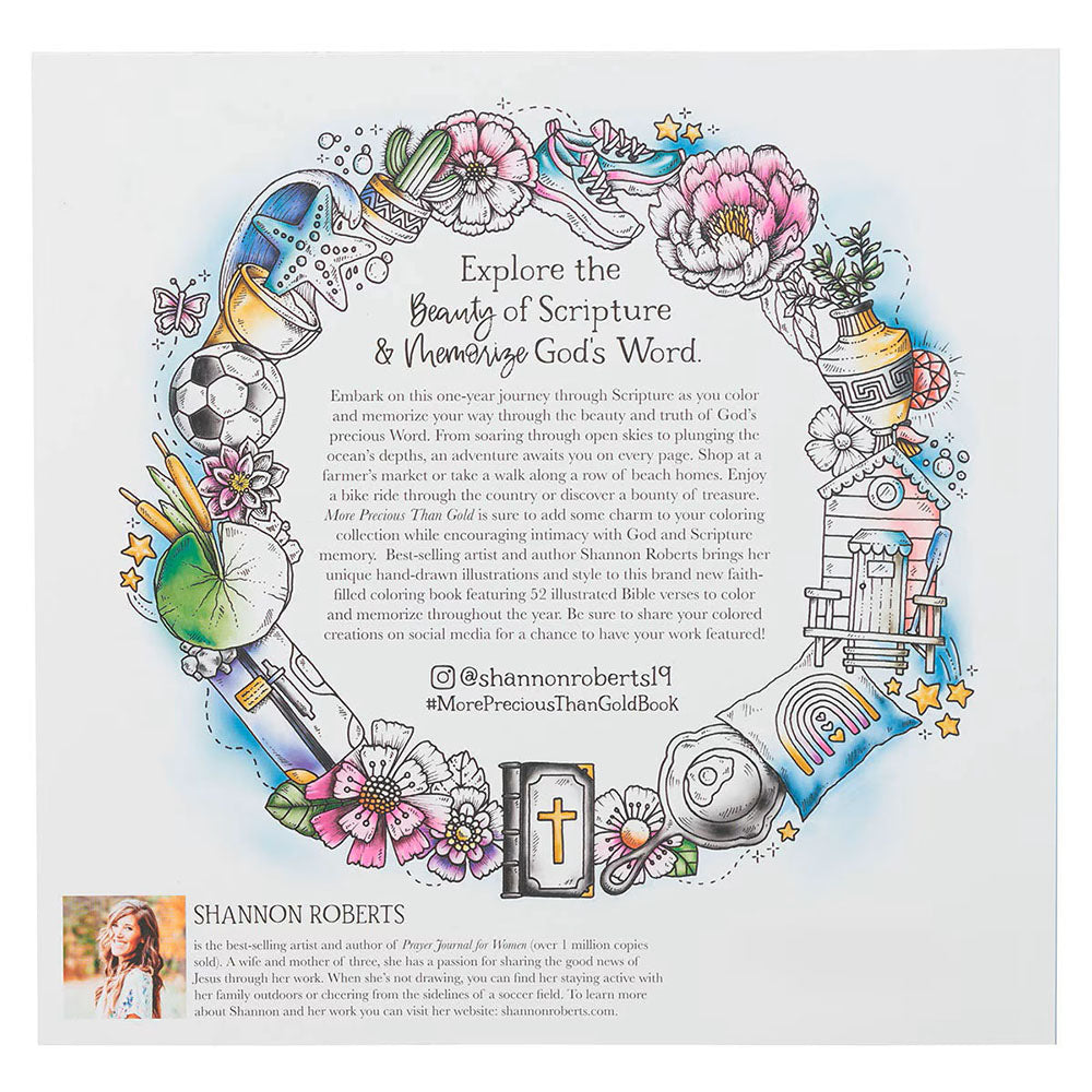 More Precious than Gold: A 52-Week Scripture Coloring Adventure and Memory Book