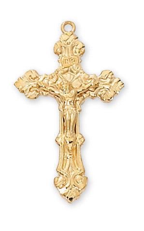 Gold/Sterling Silver Crucifix on 18 inch chain