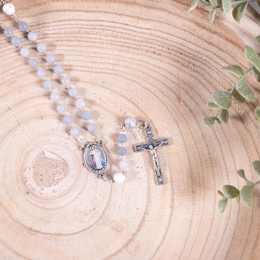 Angelite & Aulite Divine Mercy Chaplet Rosary