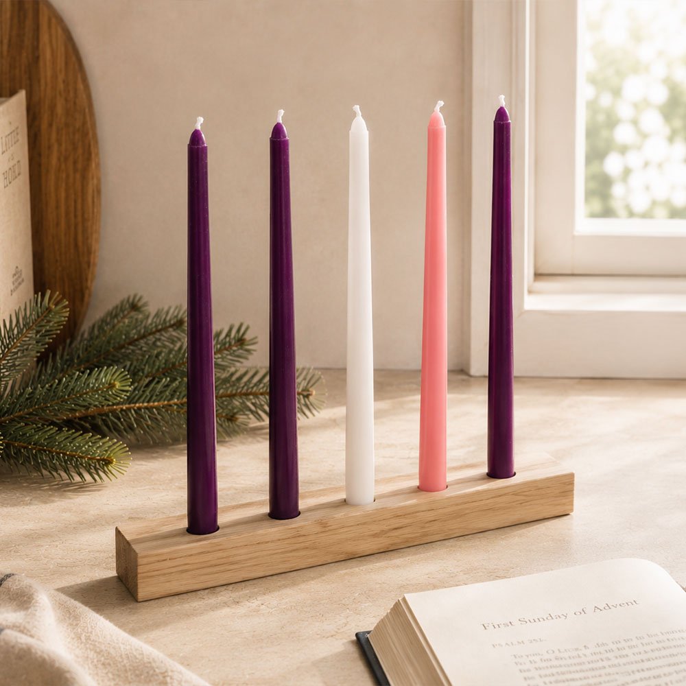 12" Advent Tapers 5 - Candle Set