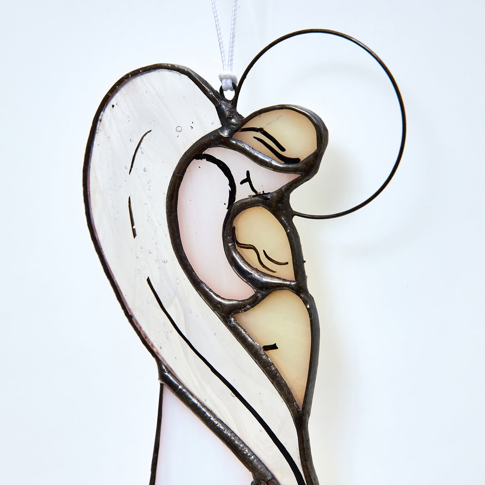 Handcrafted Welcome Home Memorial Angel Stained Glass Suncatcher